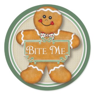 Gingerbread Man - Bite Me sticker