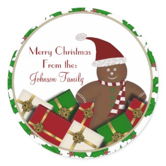 Gingerbread Man Christmas Labels sticker