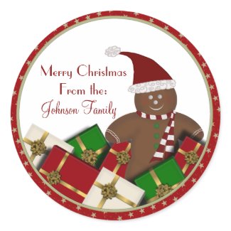 Gingerbread Man Christmas Labels sticker