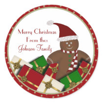Gingerbread Man Christmas Labels stickers