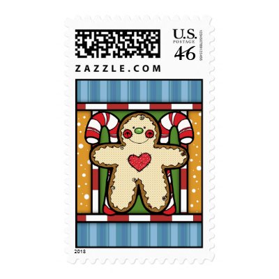 Gingerbread Man Christmas Postage Stamps