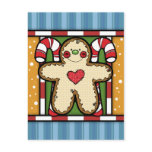 Gingerbread Man Christmas Postcard
