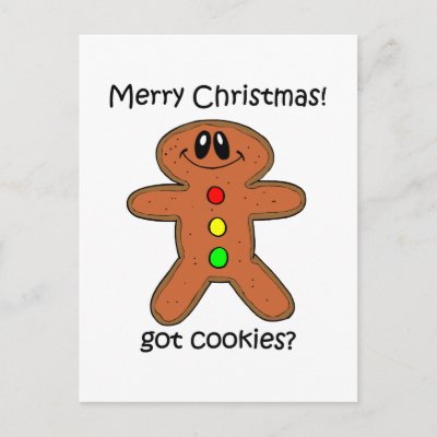 gingerbread man Christmas postcards