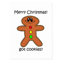 gingerbread man Christmas postcards