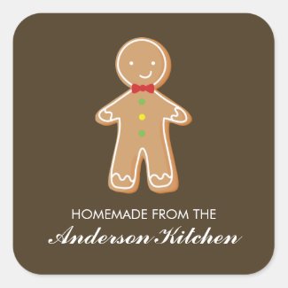 Gingerbread Man Christmas Sticker