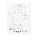 Gingerbread Man Coloring Card postcards