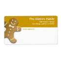 Gingerbread man cookie brown fun holiday shipping label