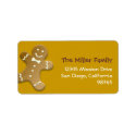 Gingerbread man cookie brown return address label
