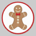 Gingerbread Man Cookie Holiday Stickers