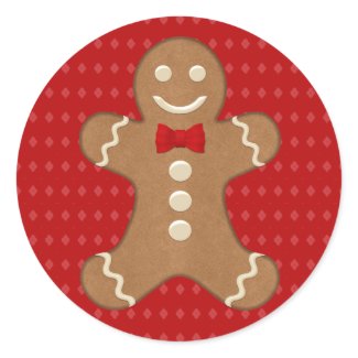 Gingerbread Man Cookie Holiday Stickers sticker