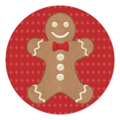 Gingerbread Man Cookie Holiday Stickers by mariannegilliand