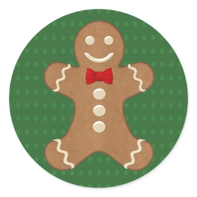 Gingerbread Man Cookie Holiday Stickers by mariannegilliand