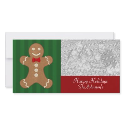 Gingerbread Man Cookie Photo Cards by mariannegilliand