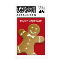 Gingerbread man cookie red Merry Christmas holiday stamp