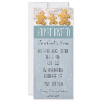 Gingerbread Man Cookie Swap Invitation invitation