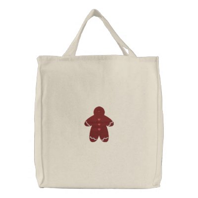 Gingerbread Man Embroidery Pattern Tote Bag by mrssocolov