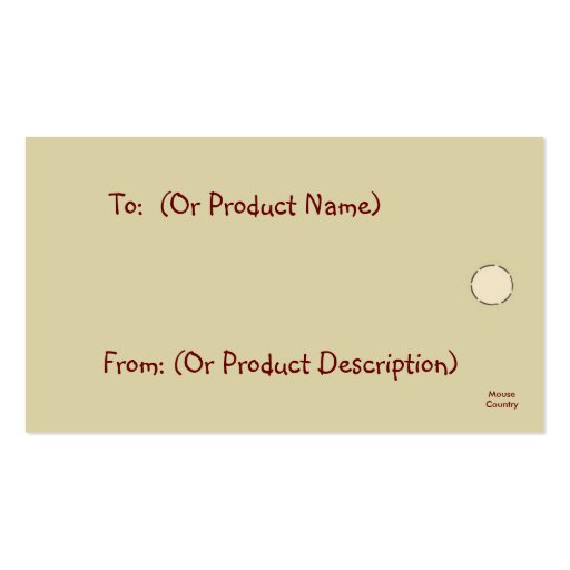 Gingerbread Man Hang Tag or Gift Tag Business Card (back side)