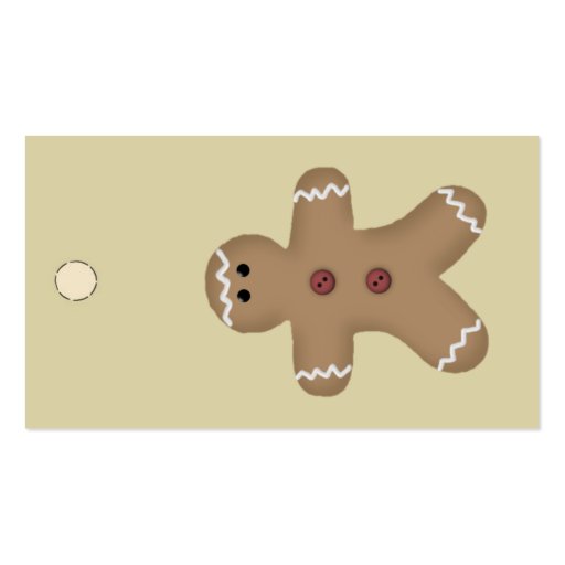 Gingerbread Man Hang Tag or Gift Tag Business Card (front side)