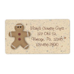 Gingerbread Man Holiday Label