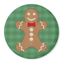 Gingerbread Man Holiday Magnet by mariannegilliand Gingerbread Man Holiday Magnet