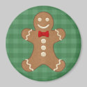 Gingerbread Man Holiday Magnet