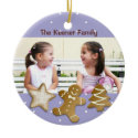 Gingerbread man holiday sugar cookies photo blue ornament