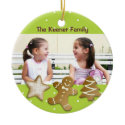 Gingerbread man holiday sugar cookies photo green ornament