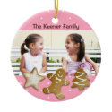 Gingerbread man holiday sugar cookies photo pink ornament
