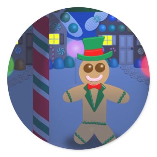 Gingerbread Man in Town sticker