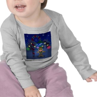 Gingerbread Man in Town Baby's Long-Sleeved T-shirt