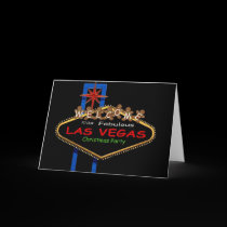 Gingerbread Man Las Vegas Christmas Party Card