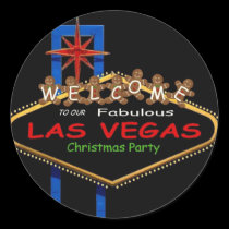 Gingerbread Man Las Vegas Christmas Party Stickers