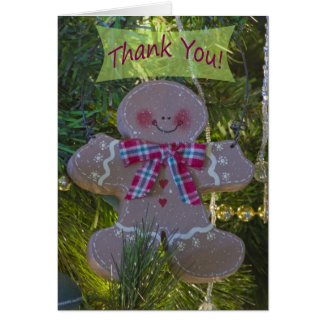 Gingerbread Man Ornament Thank You Card