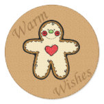 gingerbread man round sticker