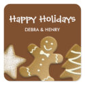 Gingerbread man sugar cookie holiday brown tag sticker