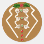 Gingerbread Man Tuxedo Round Sticker
