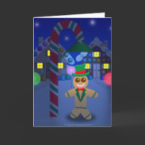 Gingerbread Man under Candy Lamp cards