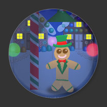 Gingerbread Man under Candy Lamp magnets