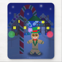 Gingerbread Man under Candy Lamp mousepads