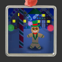 Gingerbread Man under Candy Lamp ornaments