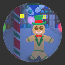 Gingerbread Man under Candy Lamp stickers