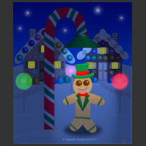 Gingerbread Man under Candy Lamp t-shirts