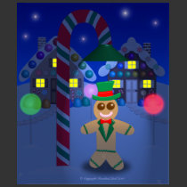 Gingerbread Man under Candy Lamp t-shirts
