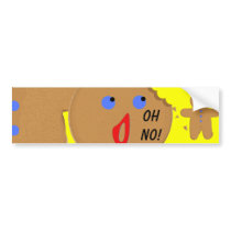 Gingerbread Man with Bite Halloween Crossover bumper stickers by HalloweenSpirit Gingerbread Man with Bite Halloween Crossover bumper stickers
