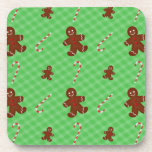 Gingerbread Men & Candy Canes Coaster Set