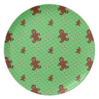 Gingerbread Men & Candy Canes Plate plate