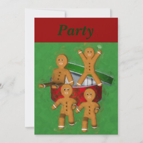 Gingerbread Men Christmas Holiday Invitation invitation