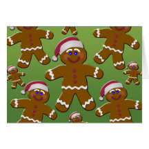 Gingerbread Men Greeting Cards