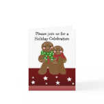 Gingerbread Men Holiday Party Invitation Greeting Card