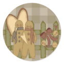 Gingerbread Men Rusty Wire Wreath Fence stickers
